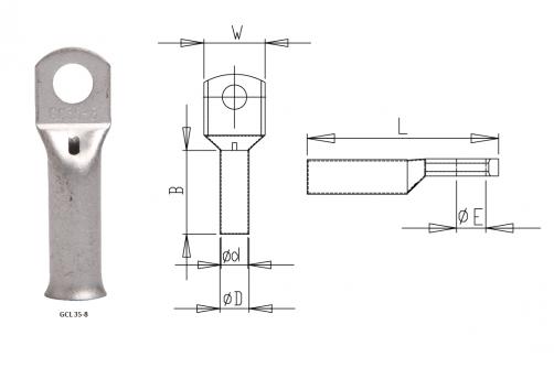 GCL With Long Barrel Copper Tube Terminals