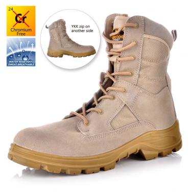 High safety boots with cow leather and oxford cloth H-9438 Beige