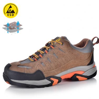 Summer safety shoe with EVA / Beige rubber sole L-7063Brown