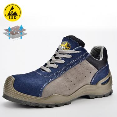 Safety shoe for summer blue and gray L-7295Blue