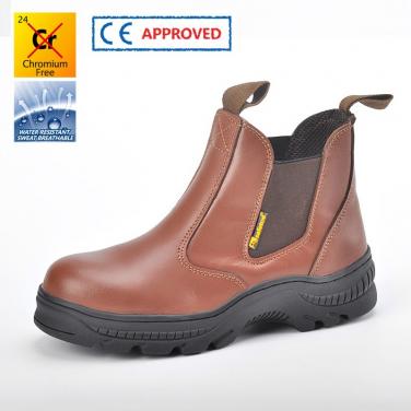 Lace-free safety shoes with rubber sole M-8025