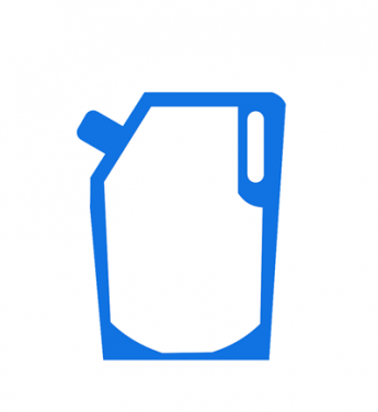 Doypack with tilted mouth