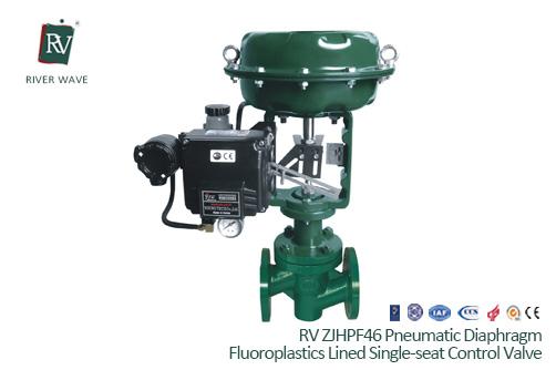 RV ZJHPF46 Pneumatic Diaphragm Fluoroplastics Lined Single-Seat Control Valve