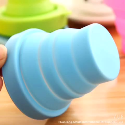 Candy color portable silicone folding cup