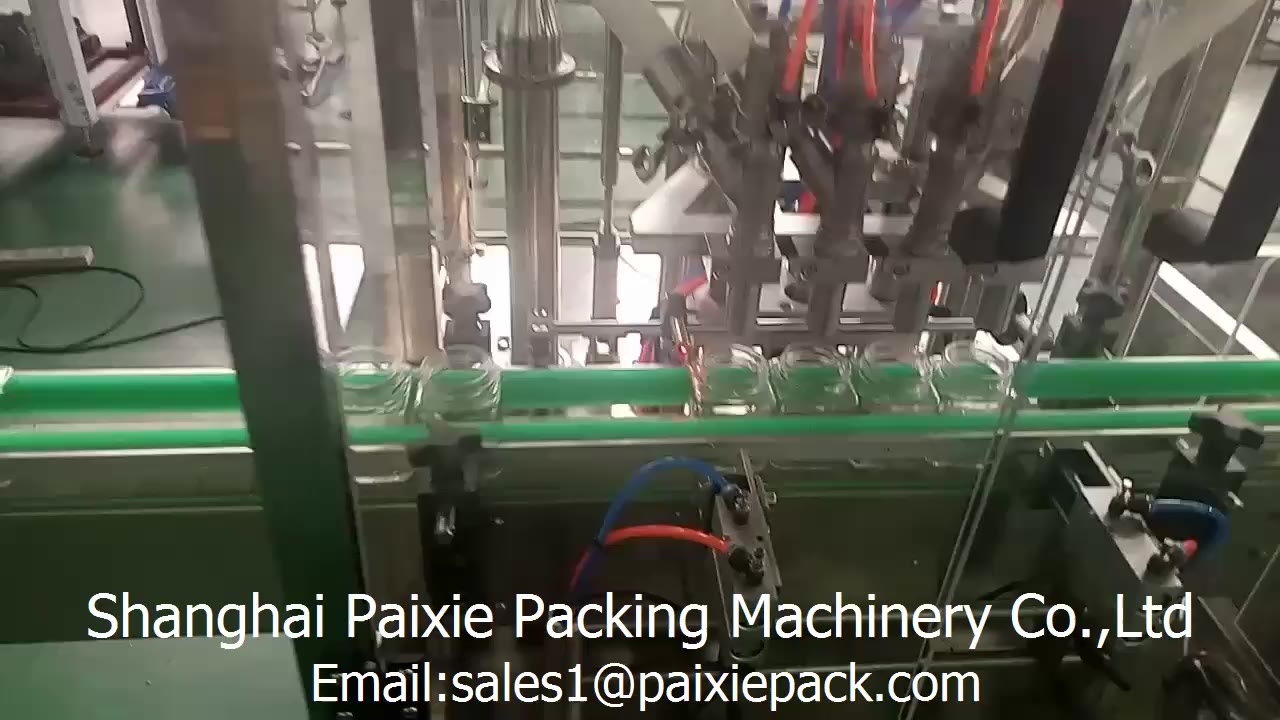 Square bottle sauce jam filling capping and labeling machine