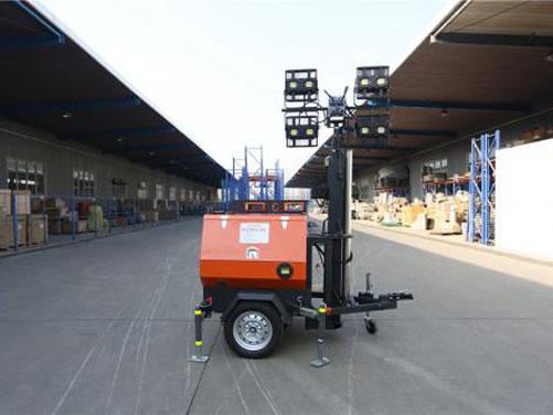 Electric 9m high LED diesel lighting tower i9L 1200W (300Wx4)