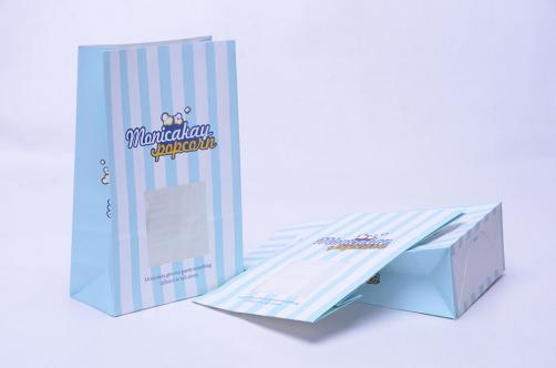 Square Bottom Snack food Paper Bags With Window