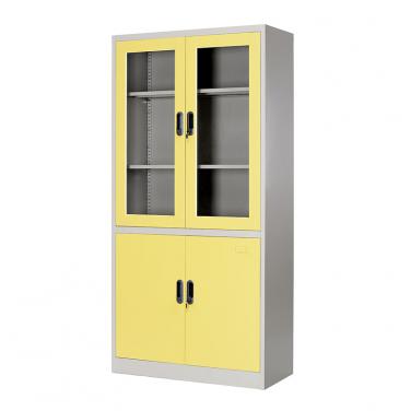 Double-tier glass&metal door cupboard 900*1850mm