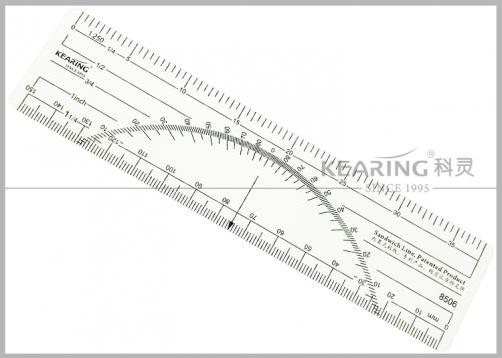 8506, Kearing 15cm Plastic Scale Ruler (1:1 & 1:250)