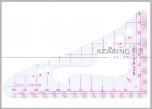 851401, Plastic Triangle Scale Ruler