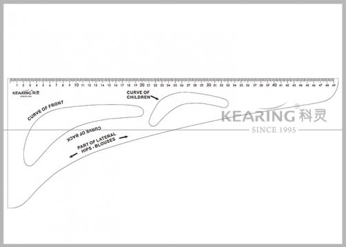 5849, Kearing Plastic 49cm Dressmaking Ruler