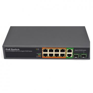 8 Port 100Mbps+2 SFP Gigabit Port PoE Switch PSE1008GSR