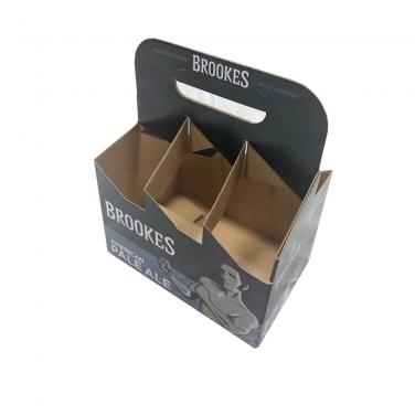 Custom 6 Pack Cardboard Wine Bottle Carrier Box