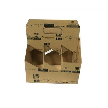 Foldable 6 Pack Wine Kraft Carrier Box