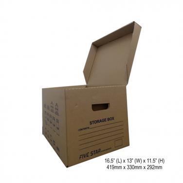 Corrugated document storage box for office using