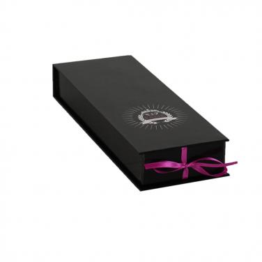 Black Hair Extension Packaging Box With Ribbon Closure
