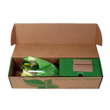 tuck top brown kraft flower box