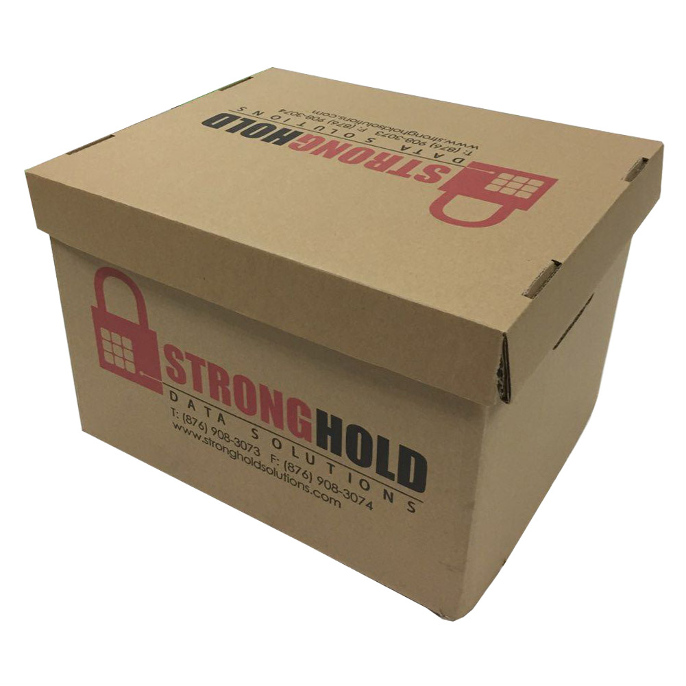 Brown kraft paper archive box with logo printing