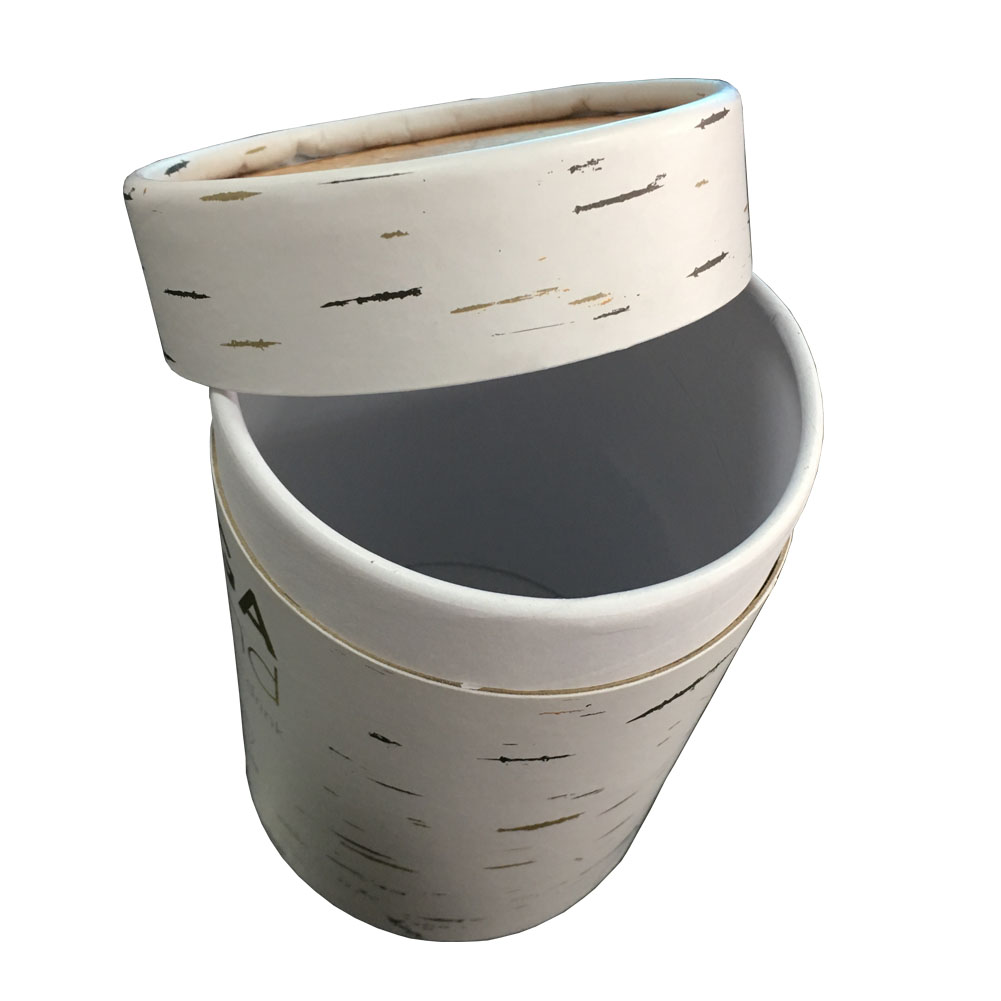 Round paper tube with logo gold foil stamping
