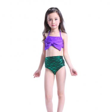 Girls swimwear mermaid printing shinning children swimsuit OEM
