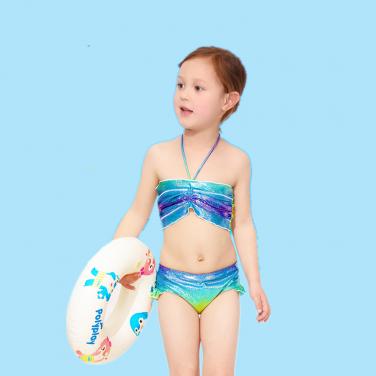 Kids shinning swimwear Girls OEM seperated swimwear
