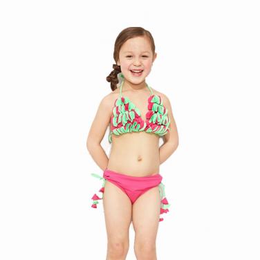 Girls' lovely floral printing bikinni set OEM