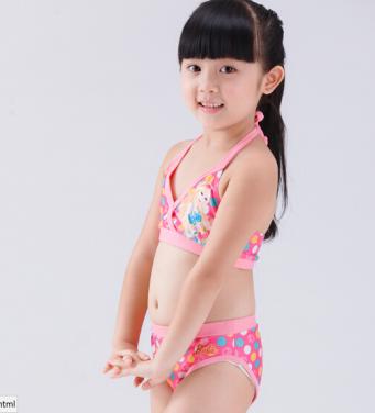 Girls' lovely bikini set OEM printing swimwear set