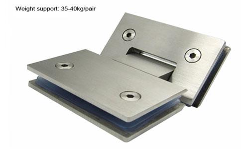 Interior door hinges glass panel clamp