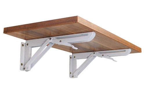 New K shape design iron white folding shelf bracket