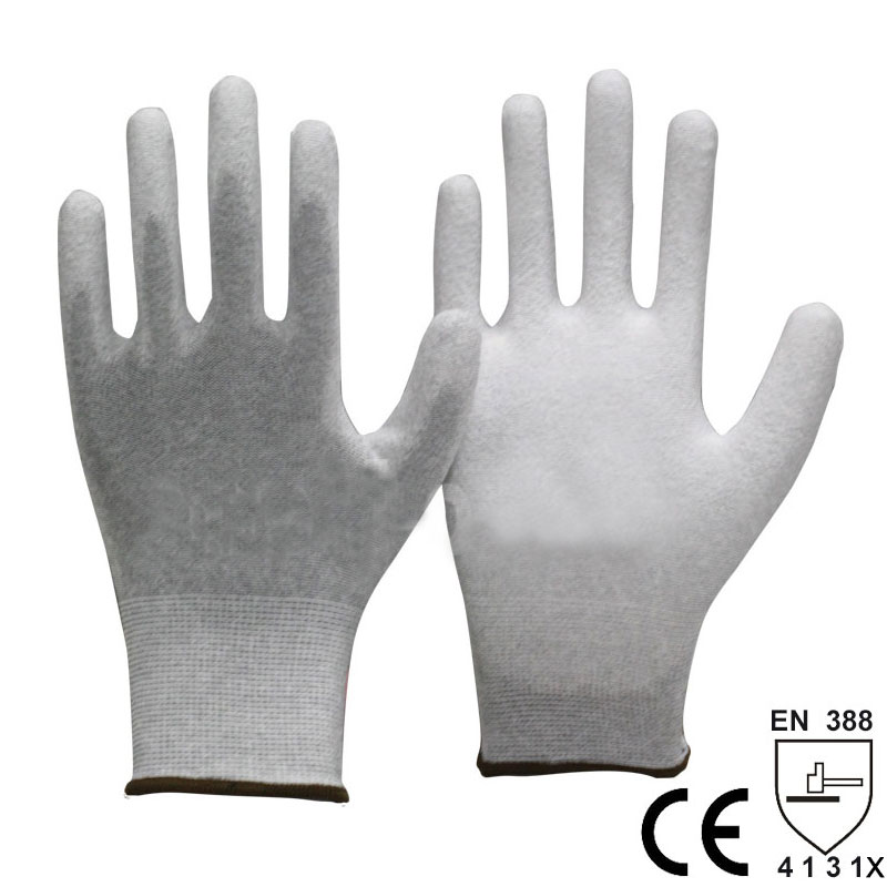 13-Gauge Nylon Knit ESD Inspection Gloves, White