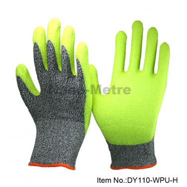 Water Based PU Dipped ANSI A4 Cut Gloves- DY110-WPU-H