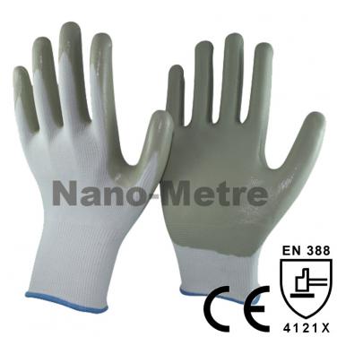 13 Gauge Grey Nitrile Coated Palm Work Automotive Gloves -NY1350-LG