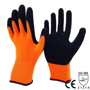 Super Sensitivity Nylon Dipped Foam Latex Palm Glove -NM1350F-OR/BLK