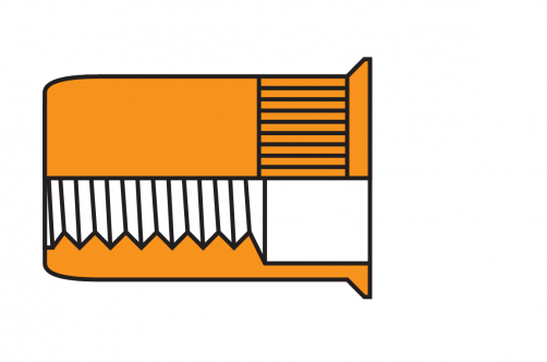 Small Flat Head Knurled Body-AVK Blind Rivet Nuts