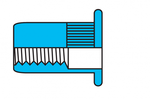 Flat Head Knurled Body Blind Rivet Nuts /Aluminum