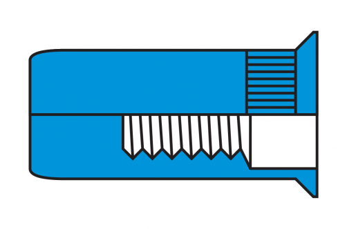 Countersunk Head Knurled Body Close End Blind Rivet Nuts