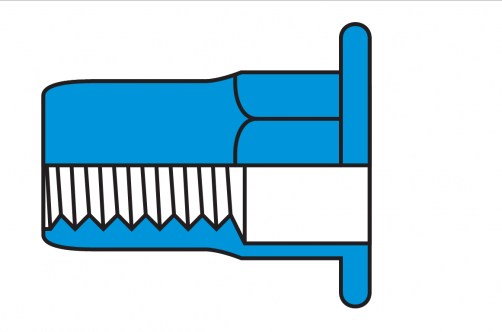 Flat Head Semi-Hex Body Blind Rivet Nuts