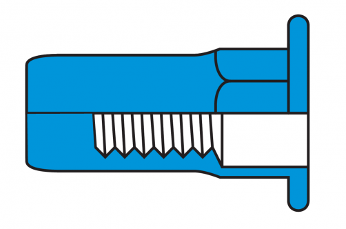 Flat Head Semi-Hex Body Close End Blind Rivet Nuts
