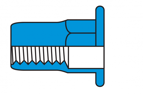 Flat Head Inner-Hex Body Blind Rivet Nuts