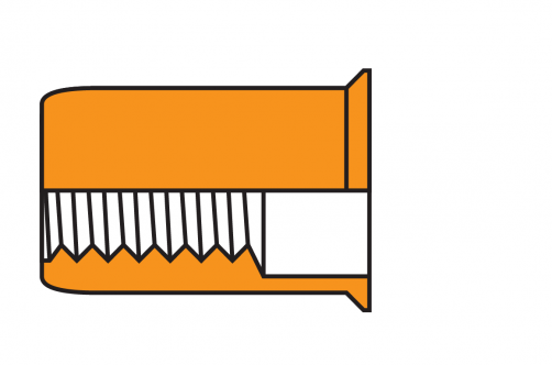 Flat Head Inner-Hex Body-UK  Blind Rivet Nuts