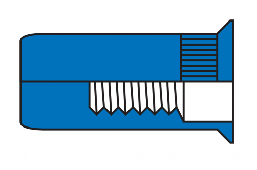 Countersunk Knurled Body  Close End Blind Rivet Nuts