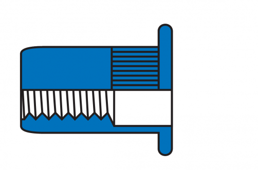 Flat Head Knurled Body Blind Rivet Nuts /Stainless Steel