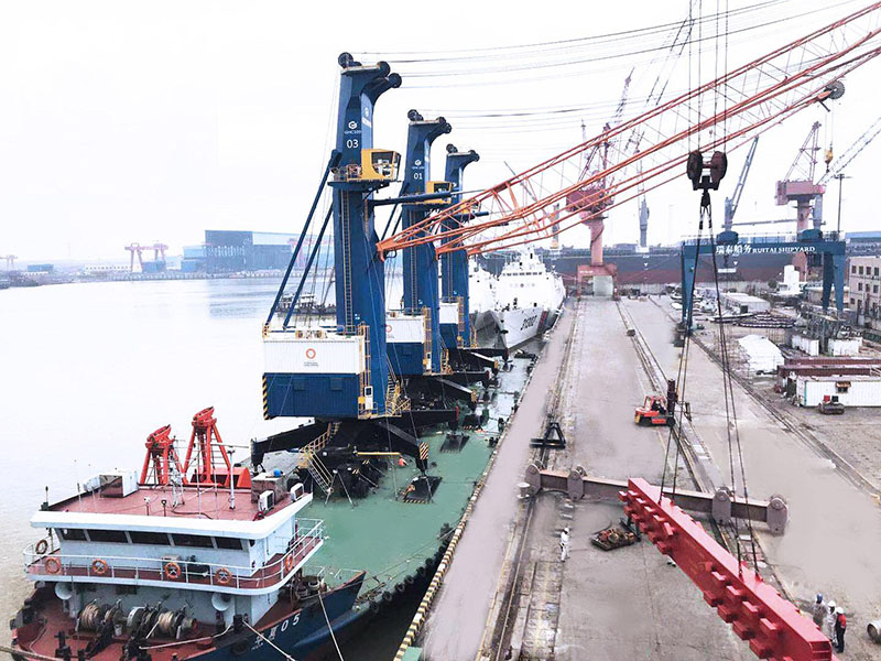 3 Units GENMA Mobile Harbor Cranes on The Way to India