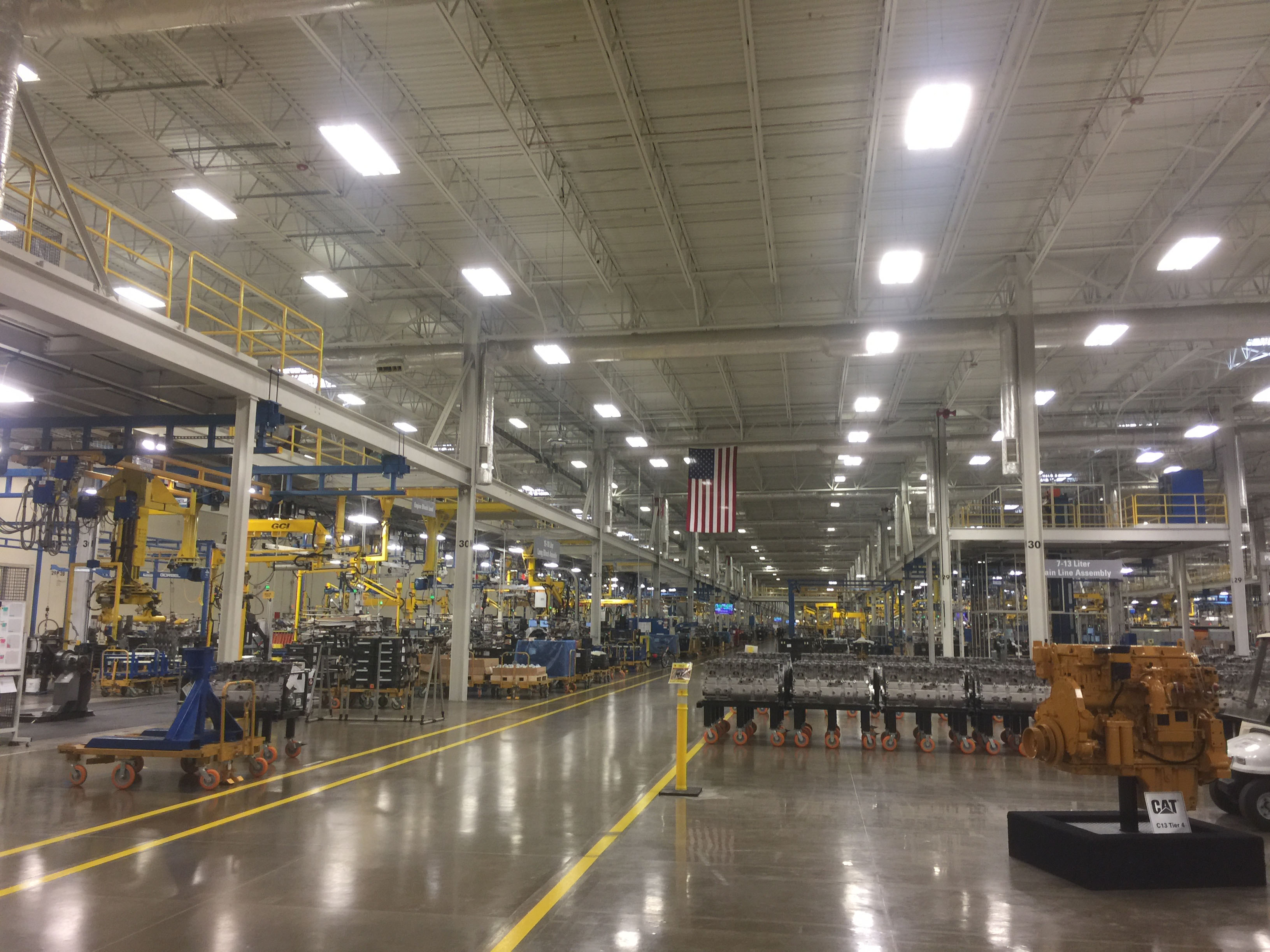 The inside of the Caterpillar factory